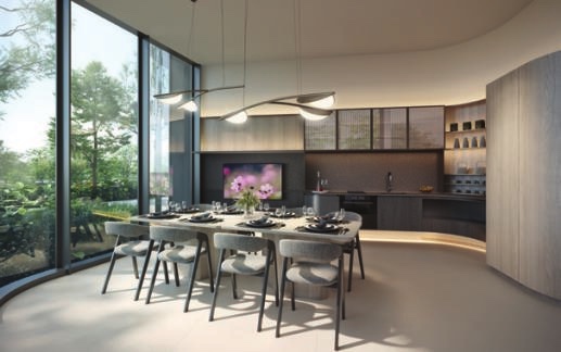Club Social dining room and kitchen