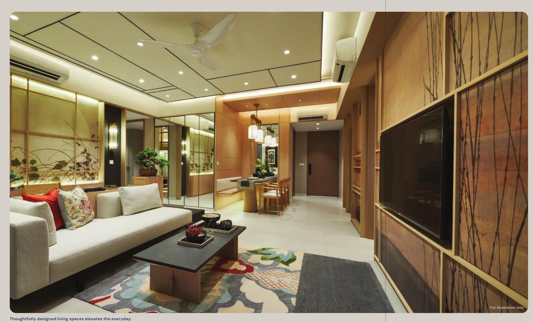 Artist's impression of a Zyon Grand living and dining interior